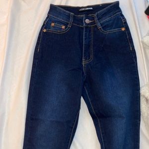 Fashion nova high rise dark wash stretch jeans